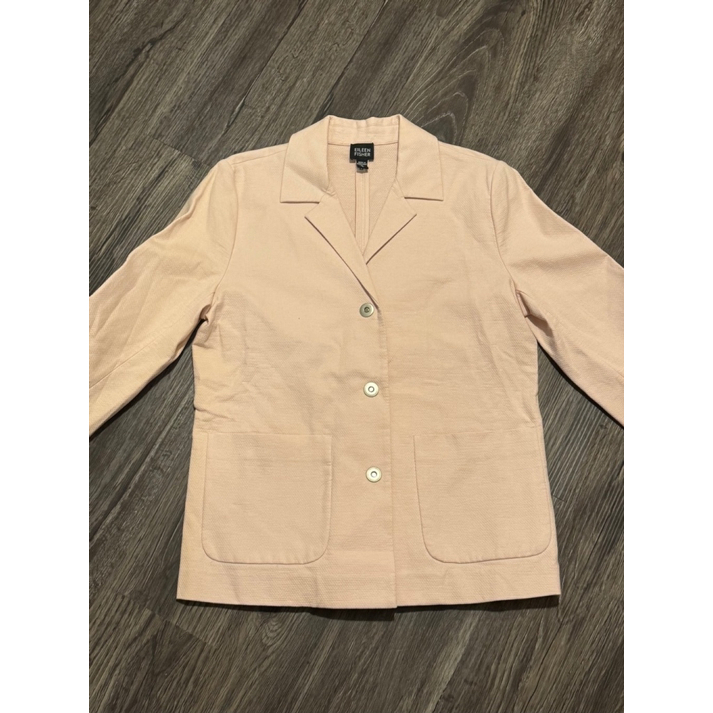 Eileen Fisher Women’s Blush Pink Snap Button Casual Blazer Size Small - Picture 5 of 8